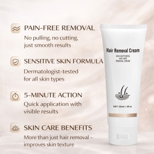 Ready to Ship Gentle Hair Removal Cream – Fast & Effective Depilatory Cream for Face & Body， Removes Unwanted Hair in Minutes with Smooth Lasting Results， Sensitive Skin Formula Enriched with Aloe Vera & Lanolin