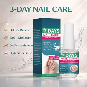 3-DAY NAIL CARE – Repair Weak Nails in Just 3 Days， Deep Hydration + Zero Formaldehyde + Mirror Shine， All-in-One Nail Strengthener & Top Coat
