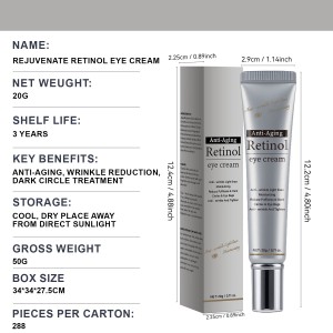 Ready to Ship Rejuvenate Retinol Eye Cream – Advanced Anti-Aging Care for Delicate Eye Area， Visibly Reduces Fine Lines & Wrinkles， Restores Firmness & Elasticity， Diminishes Dark Circles & Puffiness with Deep Hydration