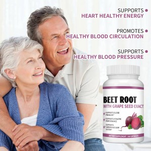 Private Labels Superfood Organic Beet root powder capsules to support heart health and blood pressure balance