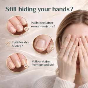 3-DAY NAIL CARE – Repair Weak Nails in Just 3 Days， Deep Hydration + Zero Formaldehyde + Mirror Shine， All-in-One Nail Strengthener & Top Coat