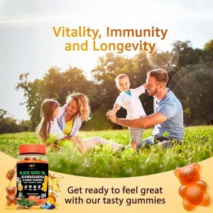 Private Label Digestive Joint Support Black Seeds Oil Ashwagandha Honey Gummy