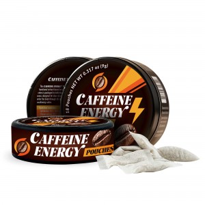 customized 100mg or 200mg Natural Caffeine Pouches with Contains B-Vitamins, Sugar-Free, & 0 Calories