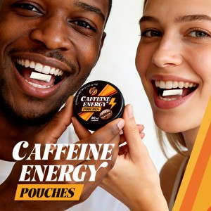customized 100mg or 200mg Natural Caffeine Pouches with Contains B-Vitamins, Sugar-Free, & 0 Calories