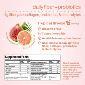 OEM different flavors Daily Fiber Powder with Collagen, Probiotics & Electrolytes Supports Digestive Health, Gut Balance