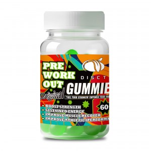 Private Label Pre-Workout Energy Gummies Performance Enhancement for Men