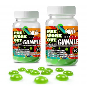 Private Label Pre-Workout Energy Gummies Performance Enhancement for Men