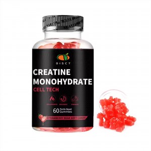 private label Low Sugar customized flavor Muscle Strength Creatine Monohydrate Gummy for sports Performance Energy Endurance