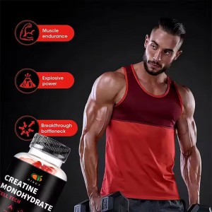 private label Low Sugar customized flavor Muscle Strength Creatine Monohydrate Gummy for sports Performance Energy Endurance