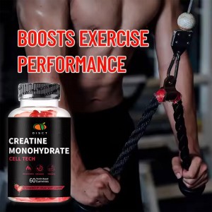 private label Low Sugar customized flavor Muscle Strength Creatine Monohydrate Gummy for sports Performance Energy Endurance